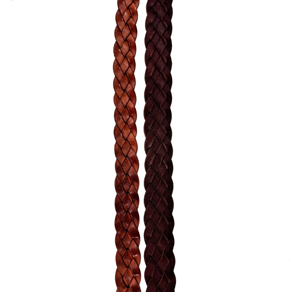 Vintage Eddie Bauer AEO Braided Genuine Leather Belt Sz 38 Brown Tan Unisex - Picture 8 of 14